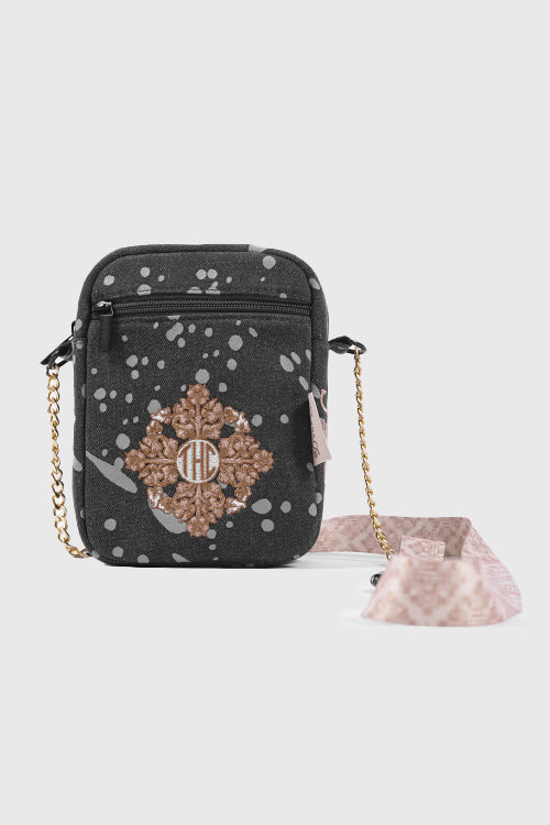 The Hideout Clothing - Baroque Flower Denim Side Sling Bag