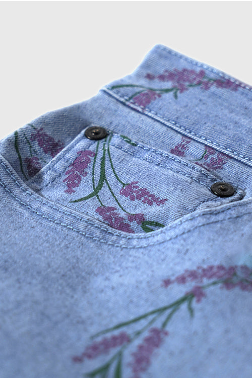 Valensole Lavender Circle Denim Jeans - The Hideout Clothing