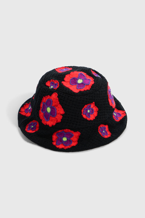 The Hideout Clothing - Opium Poppy Flower Crochet Bucket Hat