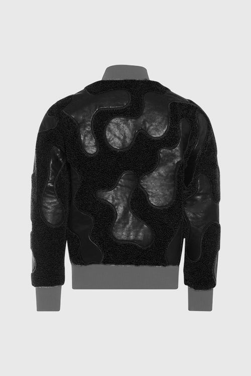 Sherpa & Faux Leather Bomber Jacket - The Hideout Clothing