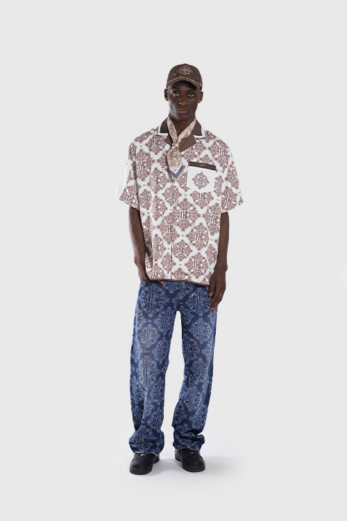 The Hideout Clothing - Laser Etched Painter Flared Denim Jeans