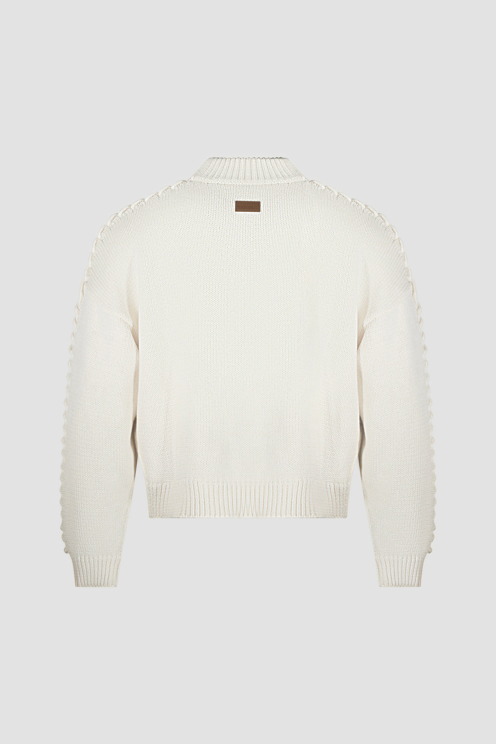 Braided Knit Sweater White