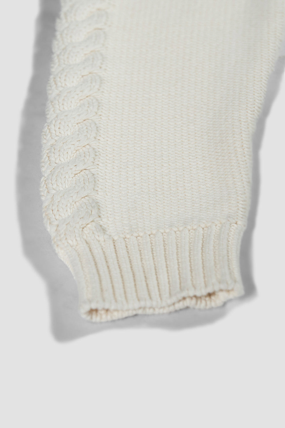 Braided Knit Sweater White