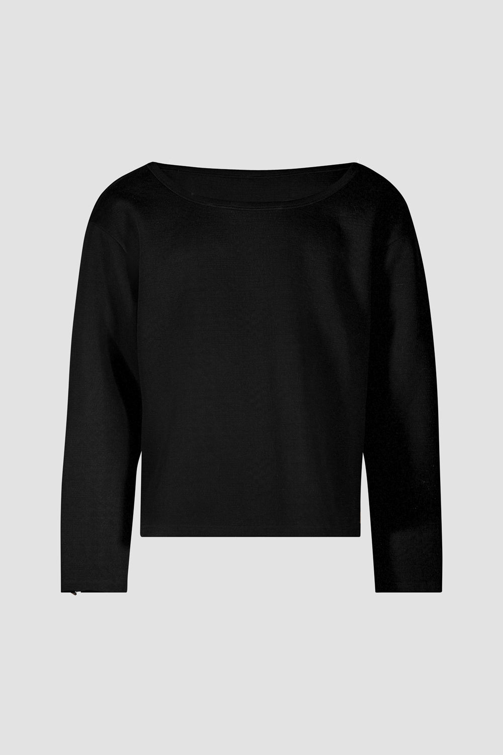 Clasp Wide Neck Long Sleeve Top
