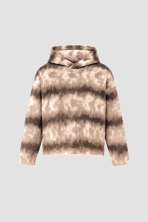 hideout | Cloud Pattern Cropped Pull Over Hoodie