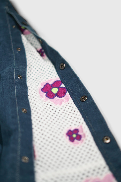 The Hideout Clothing - Opium Stone Wash Open Crochet Denim Jeans