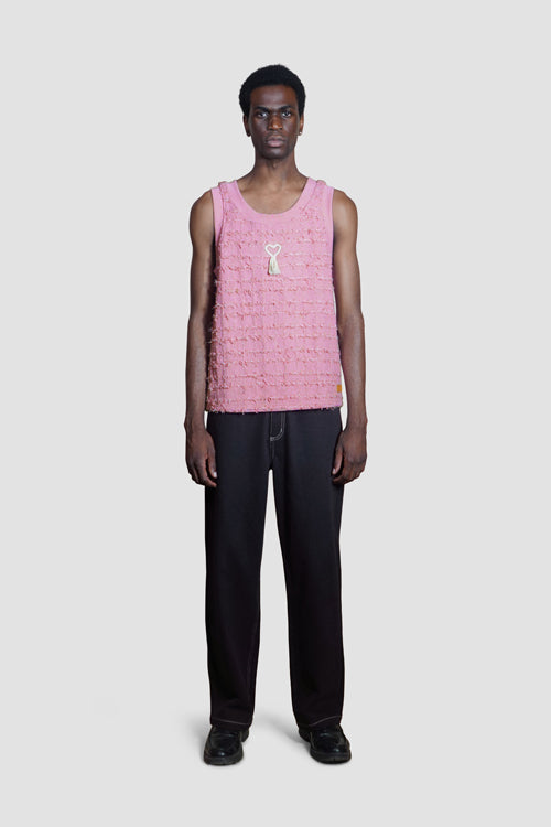 Distressed Heart Tank Top Pink model