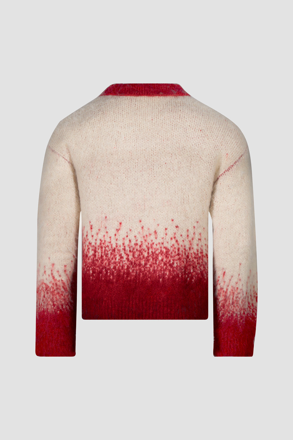 Fade Knit Polo Sweater Red