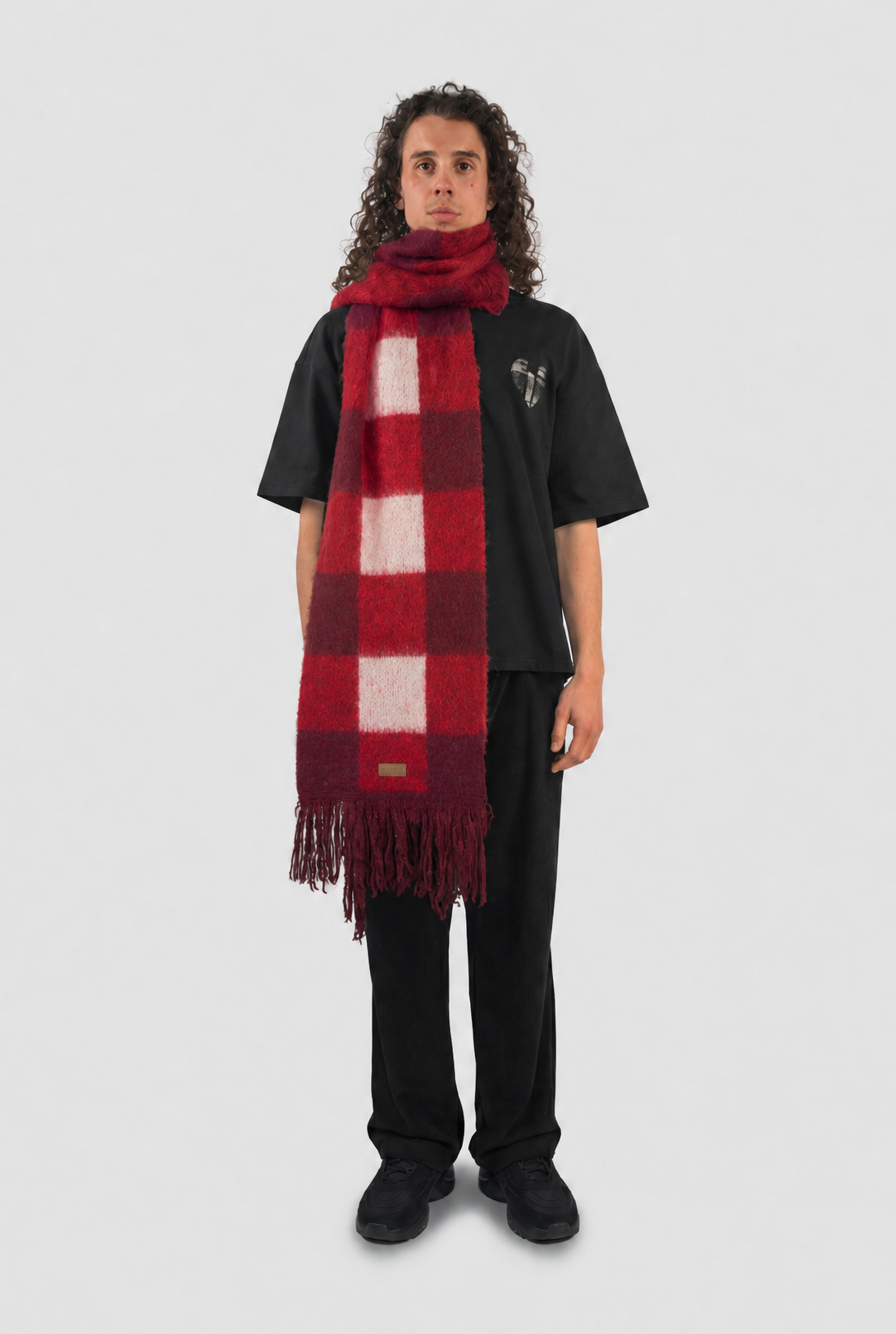 Plaid Fringe Scarf
