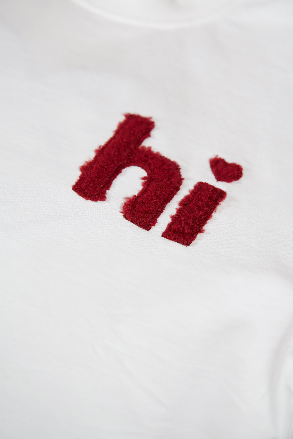 Hi Heart Chenille T-Shirt white