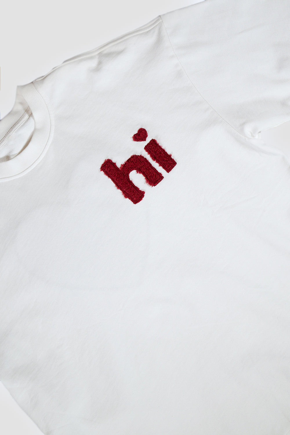 Hi Heart Chenille T-Shirt white