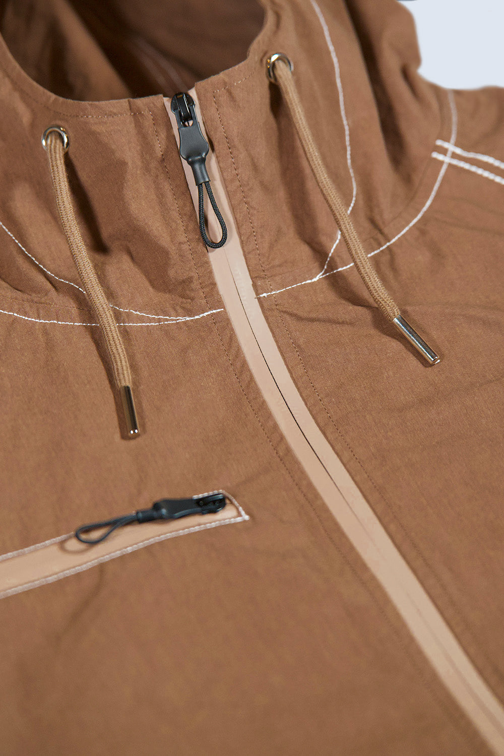 Orbit Stitch Waterproof Track Jacket Brown