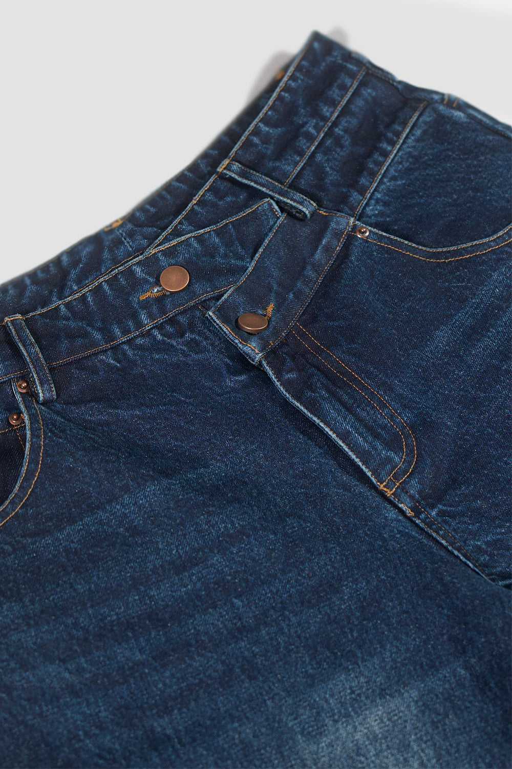 Overlap Embroidered Pocket Jeans