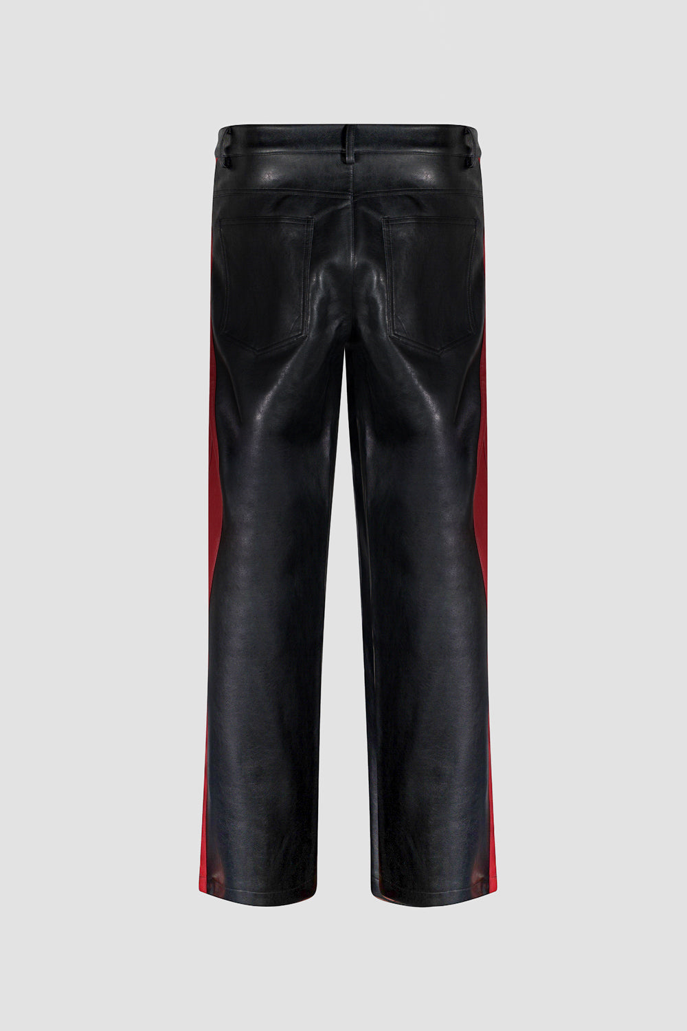 Panel Contrast Vegan Leather Pants