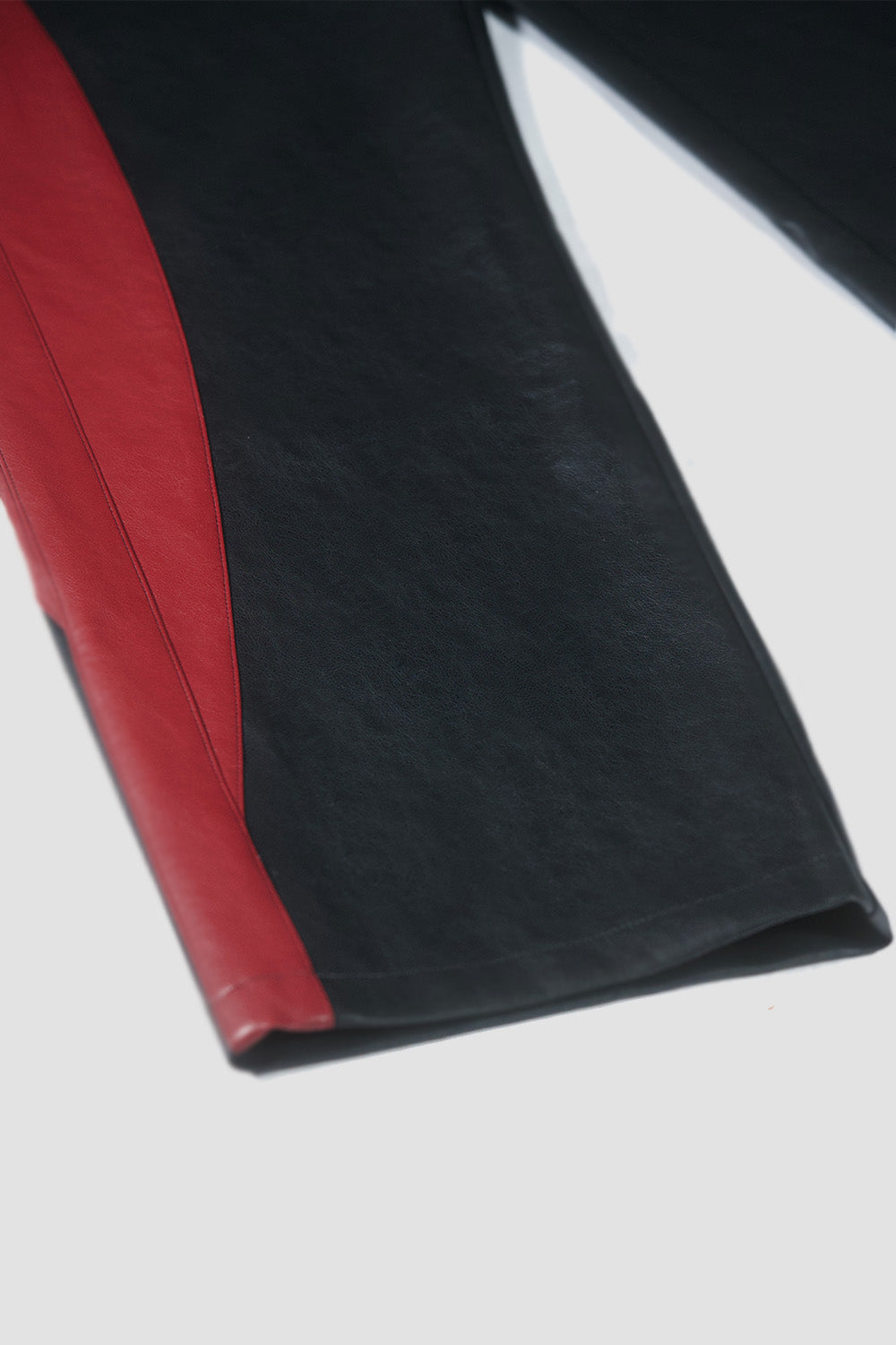 Panel Contrast Vegan Leather Pants