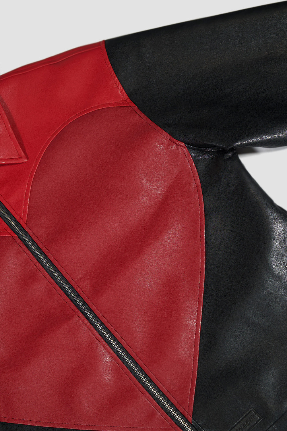Panel Heart Vegan Leather Jacket