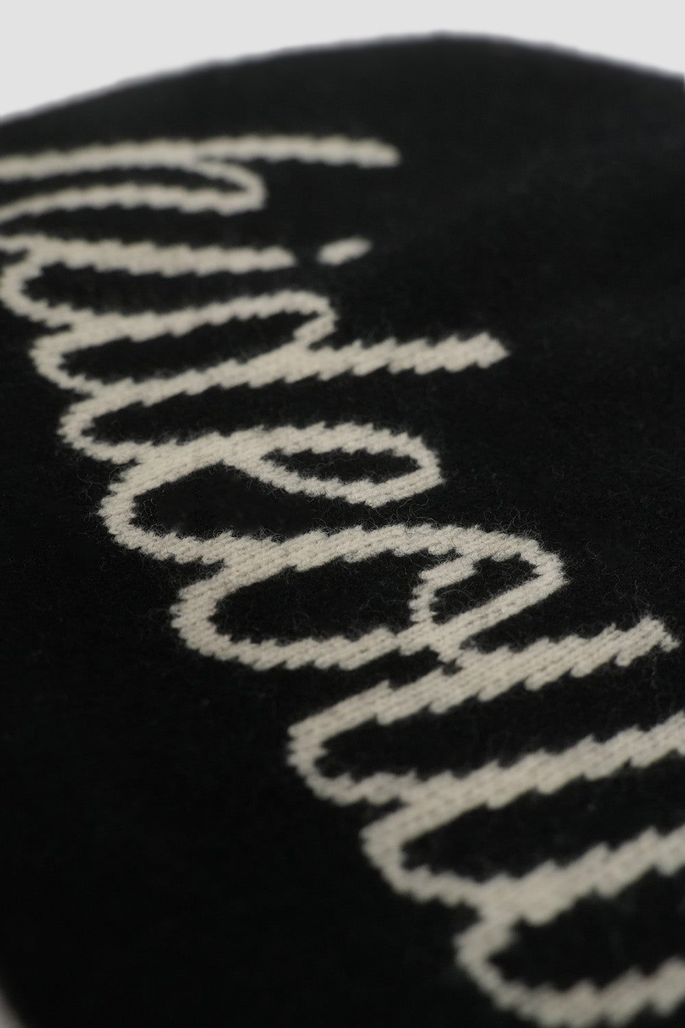 Script Merino Wool Beanie Black