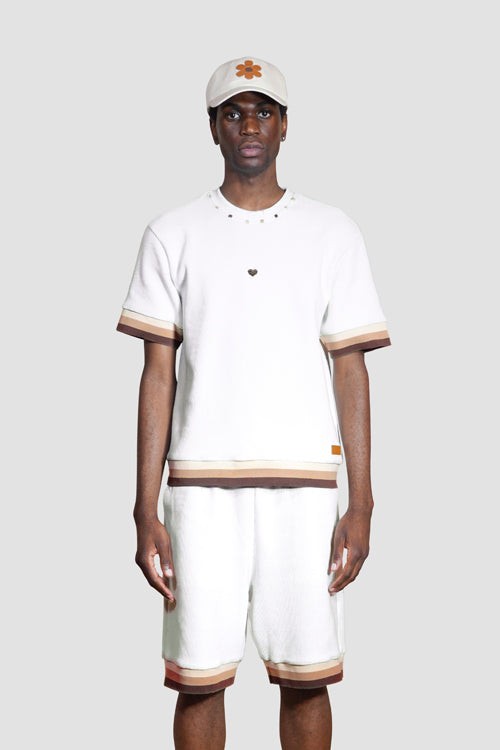 Waffle Knit Shorts White