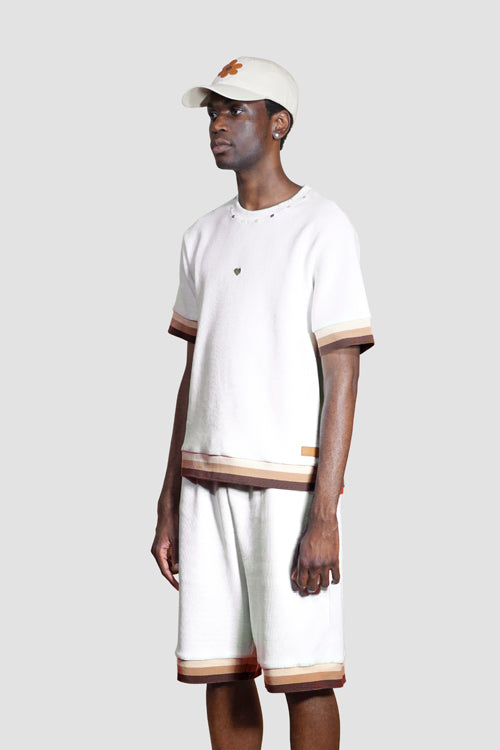 Waffle Knit Tee White