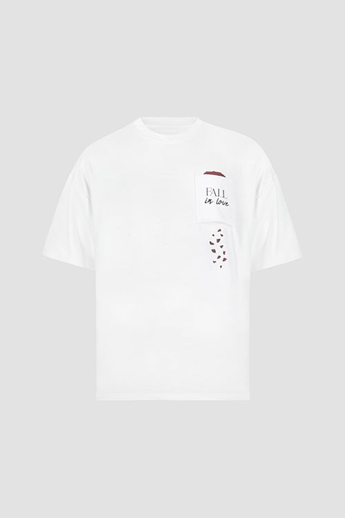 The Hideout Clothing Fall In Love Oversized Pocket Tee