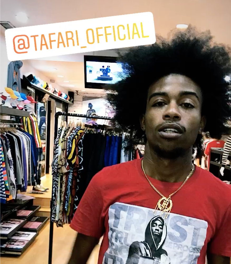 Tafari passes through The Hideout Clothing to show some luv!