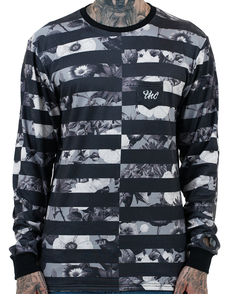 Flower Era Striped Pullover Crewneck - The Hideout Clothing