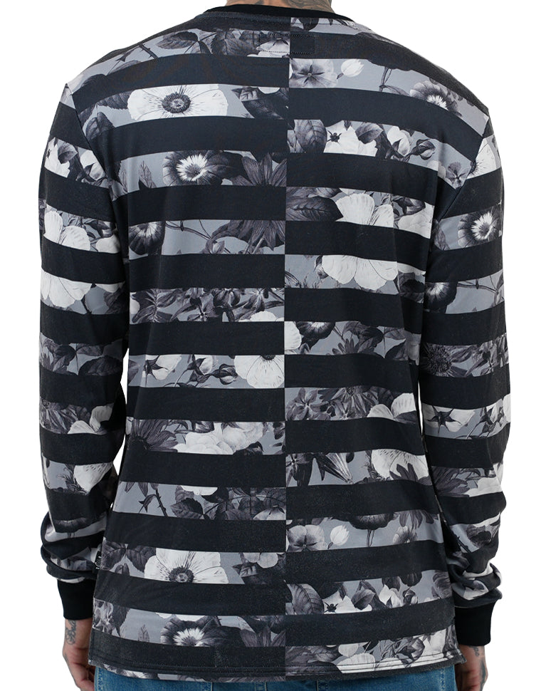 Flower Era Striped Pullover Crewneck - The Hideout Clothing