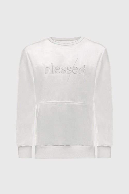 Blessed Velour Crewneck Sweater - The Hideout Clothing