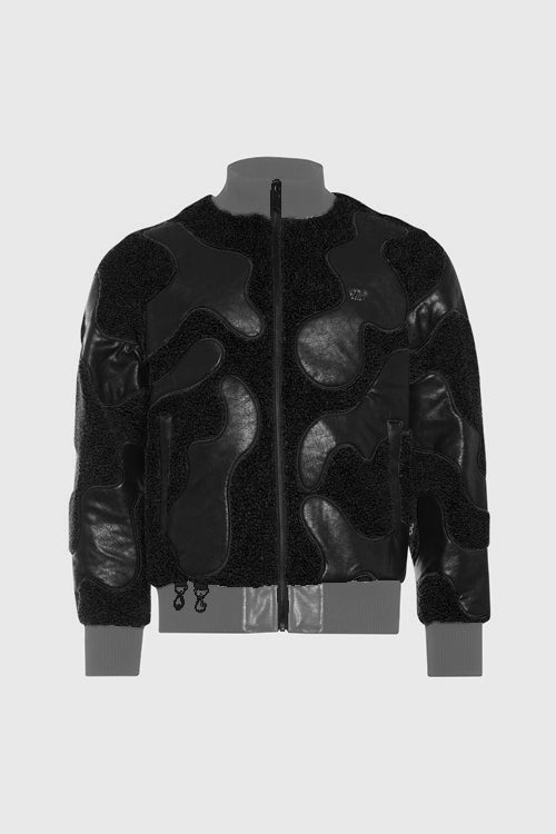 Sherpa & Faux Leather Bomber Jacket - The Hideout Clothing