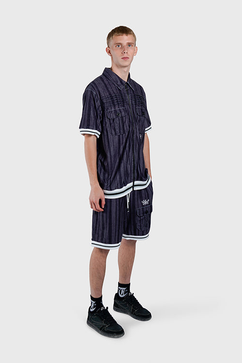 The Hideout Clothing - Racket Club Terry Cloth Cabana Short-Sleeve Zip-up Shirt