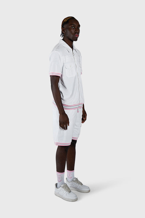 The Hideout Clothing - Racket Club Terry Cloth Cabana Short-Sleeve Zip-up Shirt
