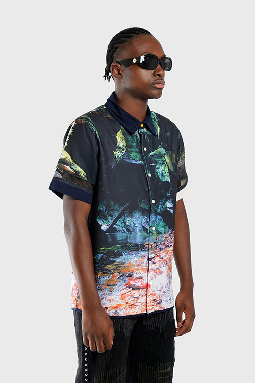 The Hideout Clothing - Lost in Paradise Short-sleeve Button-up Shirt