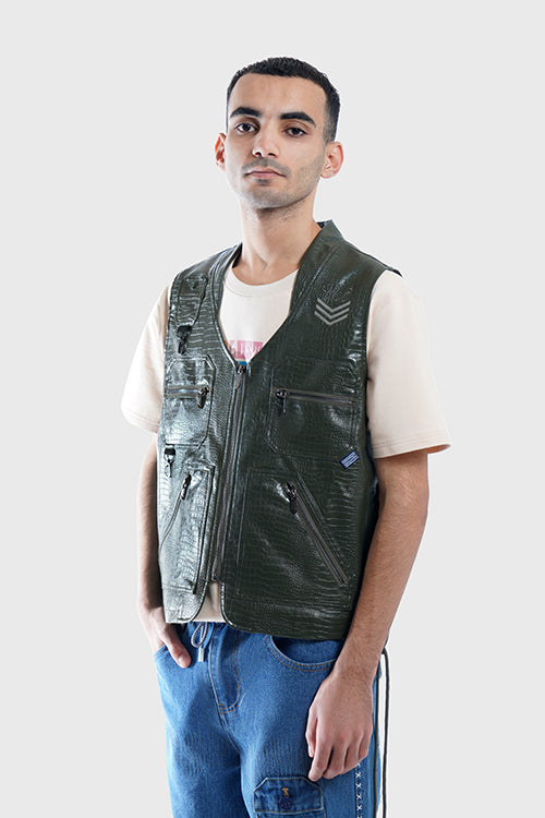 The Hideout Clothing - Crocodile Skin Fisherman Utility Vest