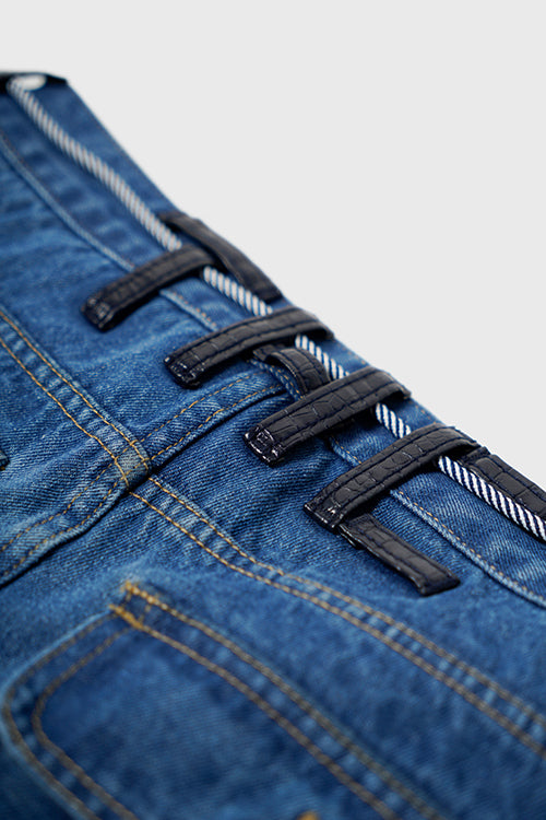 The Hideout Clothing - Embroidery Lines Comfortable Denim Jeans