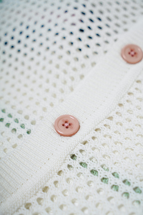 The Hideout Clothing - Racket Club Crochet Knit Short-Sleeve Button-Up Shirt
