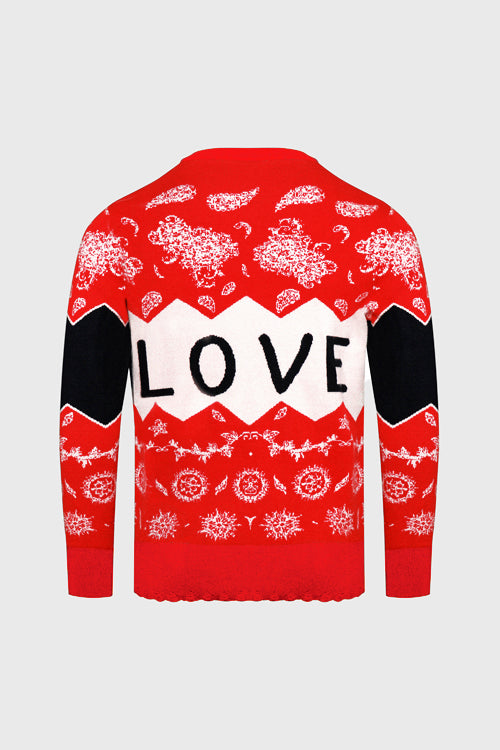 Love Paisley Knit Holiday Sweater