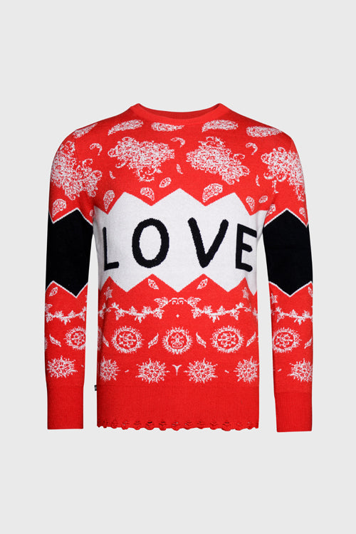 Love Paisley Knit Holiday Sweater