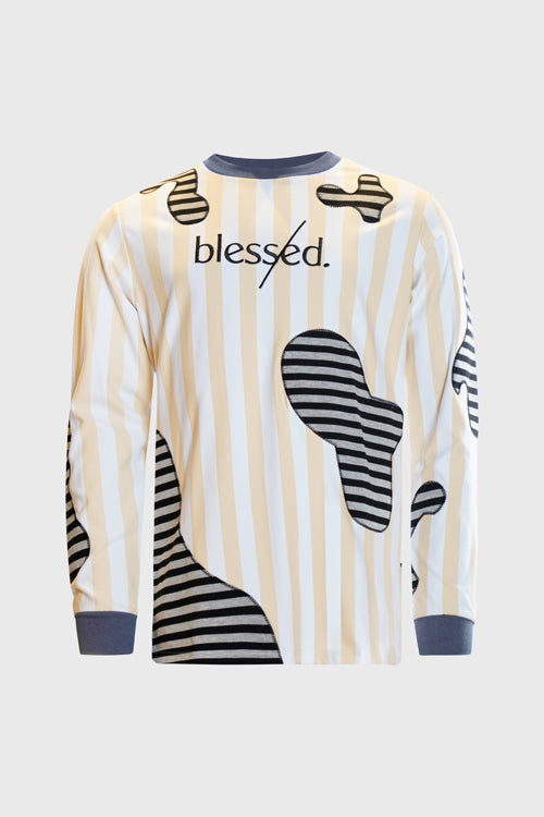 YK Blessed Patchwork Long Sleeve Tee - The Hideout Clothing