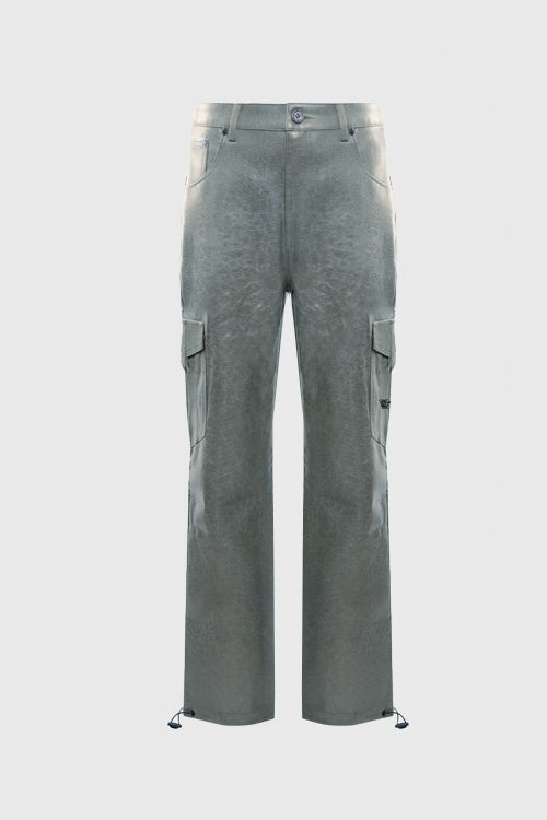 Waxed Faux Leather Comfortable Jeans - The Hideout Clothing