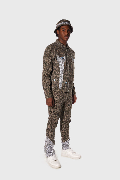 Tropics Leopard Denim Jacket - The Hideout Clothing
