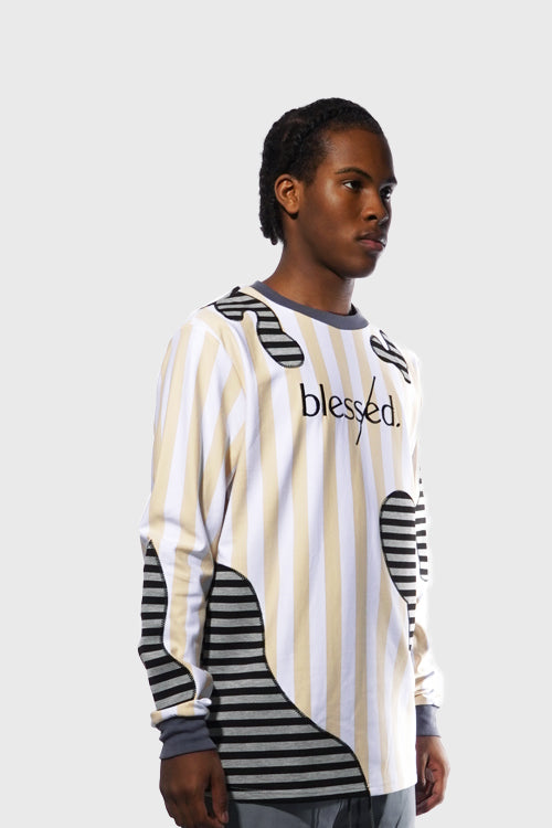 YK Blessed Patchwork Long Sleeve Tee - The Hideout Clothing