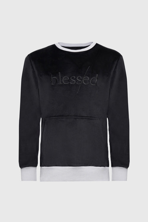 Blessed Velour Crewneck Sweater - The Hideout Clothing