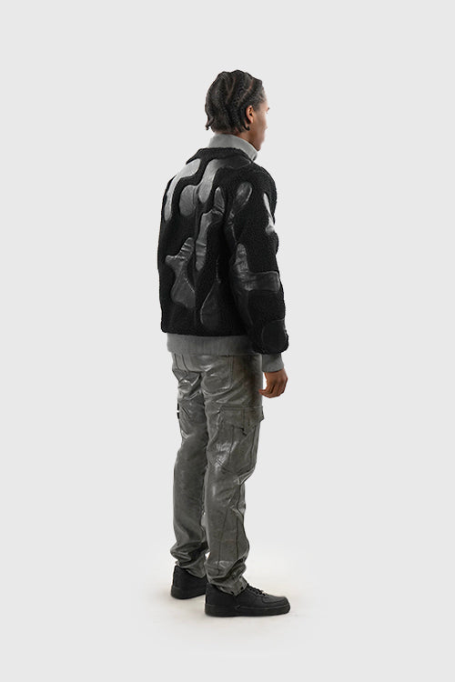 Sherpa & Faux Leather Bomber Jacket - The Hideout Clothing