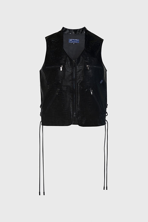 トップス BLUCOxGREED THIRTEEN UTILITY VEST Black Amazon.com: Vance Leather Men's Black Denim Biker Motorcycle