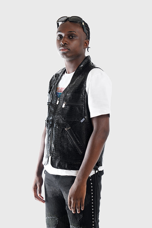 The Hideout Clothing - Crocodile Skin Fisherman Utility Vest