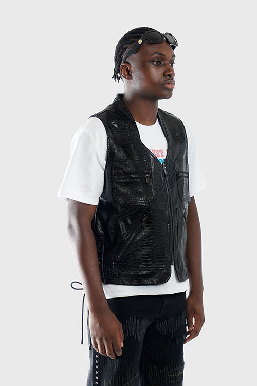 The Hideout Clothing - Crocodile Skin Fisherman Utility Vest