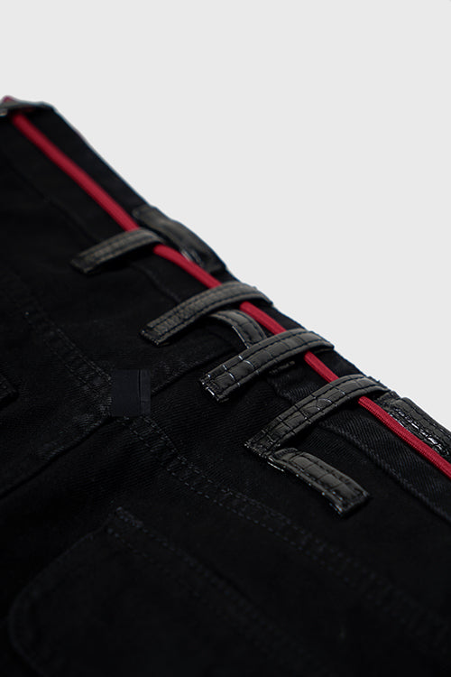 The Hideout Clothing - Embroidery Lines Comfortable Denim Jeans