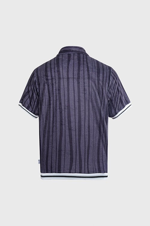 The Hideout Clothing - Racket Club Terry Cloth Cabana Short-Sleeve Zip-up Shirt