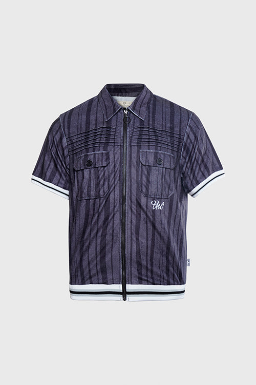 The Hideout Clothing - Racket Club Terry Cloth Cabana Short-Sleeve Zip-up Shirt