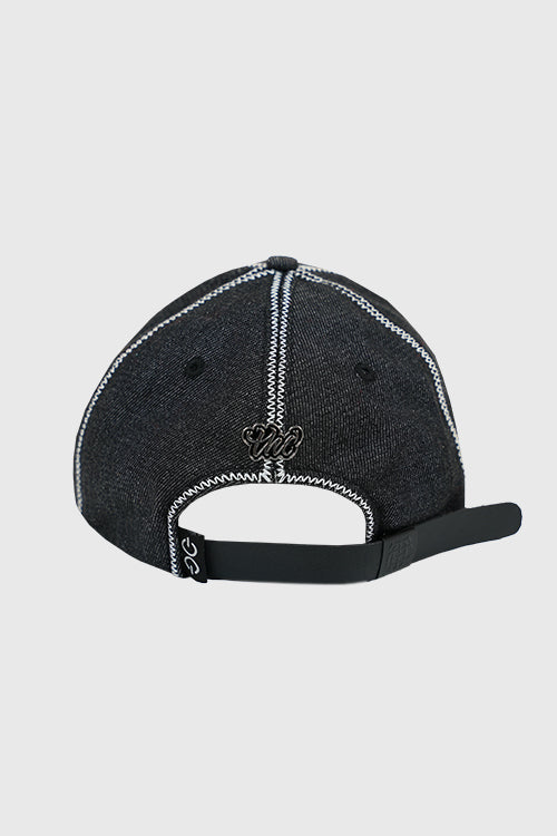 Waxed Faux Leather Brim Denim Dad Cap - The Hideout Clothing